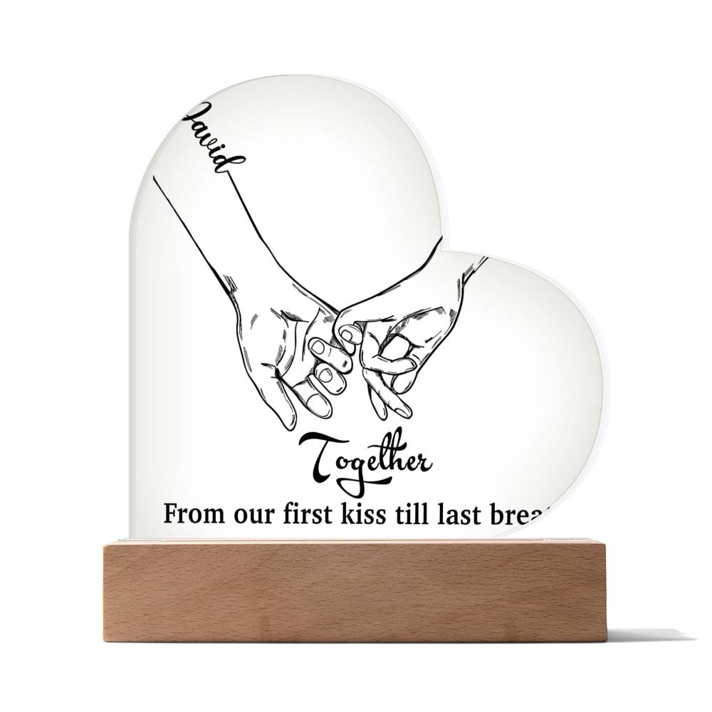 Personalized Acrylic Heart Plaque For Couples, Custom Names, Birthday, Anniversary, Valentine's Day Gift For Him/Her