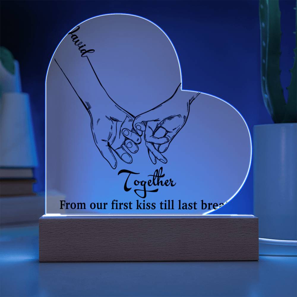 Personalized Acrylic Heart Plaque For Couples, Custom Names, Birthday, Anniversary, Valentine's Day Gift For Him/Her