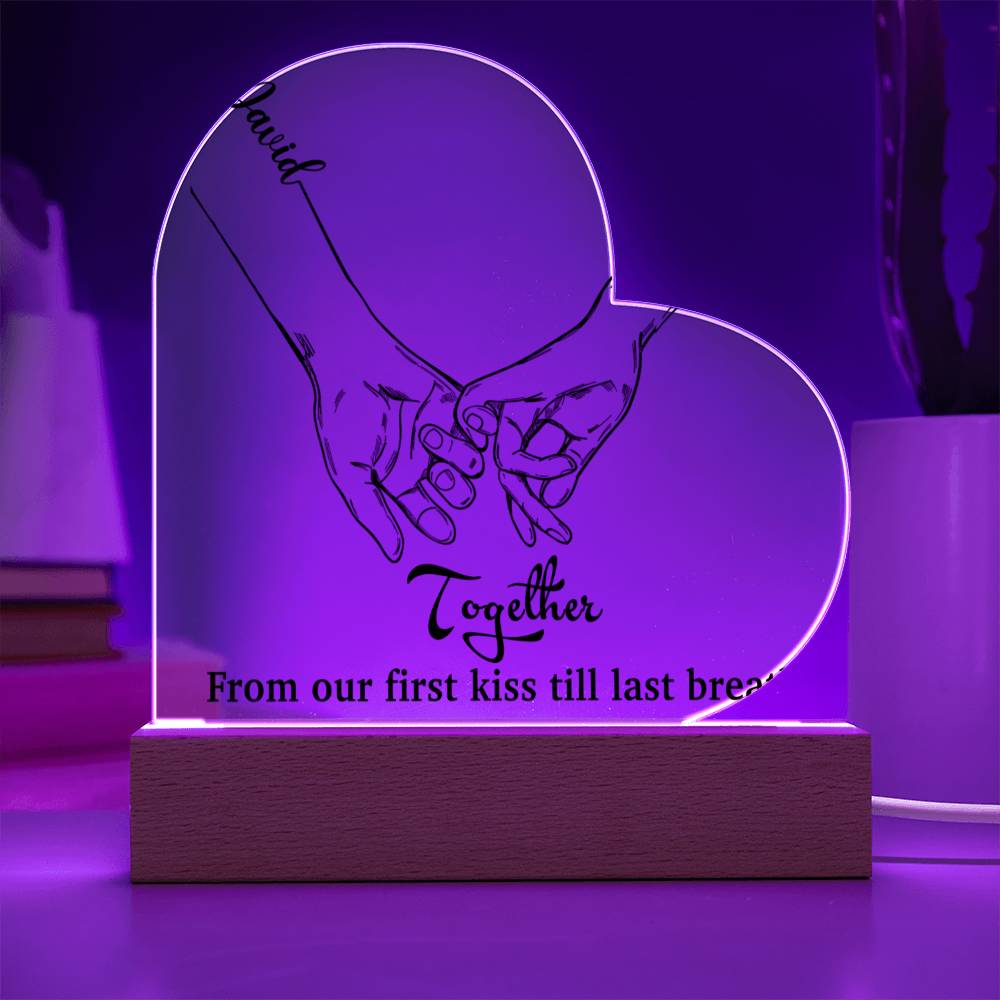 Personalized Acrylic Heart Plaque For Couples, Custom Names, Birthday, Anniversary, Valentine's Day Gift For Him/Her