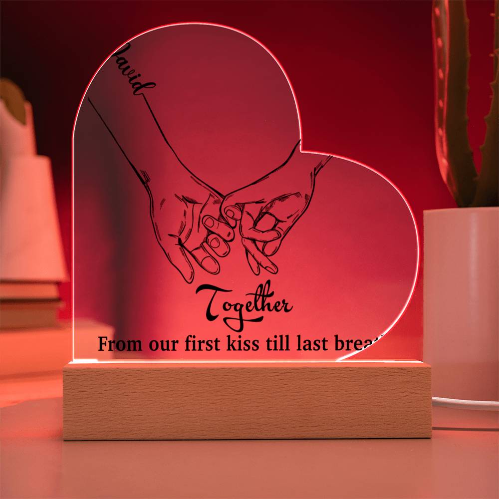 Personalized Acrylic Heart Plaque For Couples, Custom Names, Birthday, Anniversary, Valentine's Day Gift For Him/Her