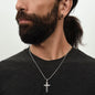 ARTISAN-CRAFTED STAINLESS STEEL CROSS DAD NECKLACE, BIRTHDAY AND FATHER'S DAY GIFT, UNIQUE GIFT WITH MESSAGE CARD