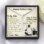 HAPPY FATHER'S DAY, ARTISAN-CRAFTED STAINLESS STEEL CROSS NECKLACE, FATHER'S DAY GIFT FOR HIM, UNIQUE  GIFT WITH BEAUTIFUL MESSAGE CARD, GIFT FOR DAD