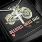 BEARDED INKED DAD, ARTISAN-CRAFTED STAINLESS STEEL CROSS NECKLACE, BIRTHDAY AND FATHER'S DAY GIFT FOR HIM, UNIQUE GIFT, GIFT FOR ALL OCCASION