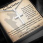 ARTISAN-CRAFTED STAINLESS STEEL CROSS DAD NECKLACE, BIRTHDAY AND FATHER'S DAY GIFT, UNIQUE GIFT WITH MESSAGE CARD