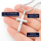 BEST DAD EVER, ARTISAN-CRAFTED STAINLESS STEEL CROSS NECKLACE WITH MESSAGE CARD, BIRTHDAY AND FATHER'S DAY GIFT FOR HIM