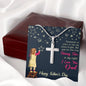 I LOVE YOU DAD, ARTISAN-CRAFTED STAINLESS STEEL CROSS NECKLACE, FATHER'S DAY GIFT, UNIQUE GIFT WITH MESSAGE CARD
