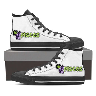 Black Pisces High Top Canvas Shoe