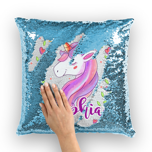 Personalized Custom Unicorn Pillow Sequin Pillow