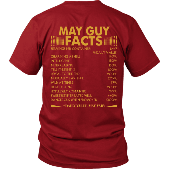 Limited Edition ***May Guy Facts Back Print*** Shirts & Hoodies