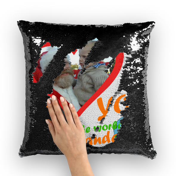 World Best Grandad Sequin Pillow Cushion Cover