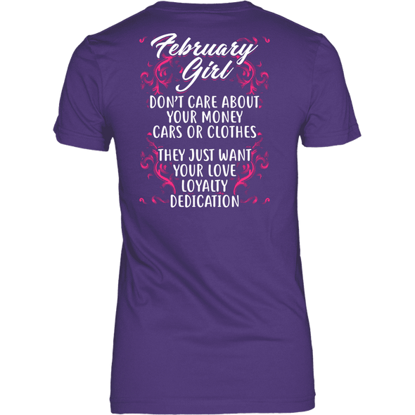 Limited Edition ***February Girl Don't Care About Money Back Print*** Shirts & Hoodies