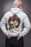 Snake And Skull Print Hoodie