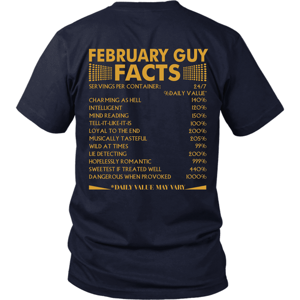Limited Edition ***February Guy Facts Back Print*** Shirts & Hoodies