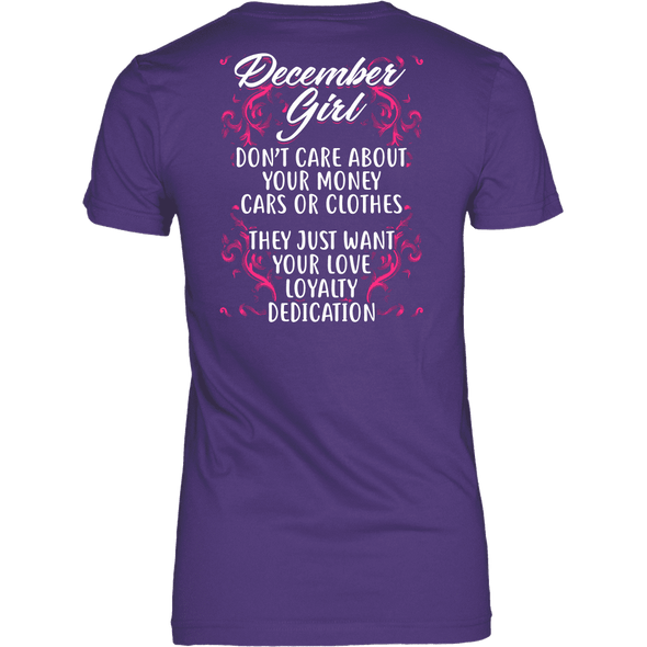 Limited Edition ***December Girl Don't Care About Money Back Print*** Shirts & Hoodies