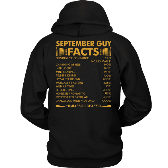 Limited Edition ***September Guy Facts Back Print*** Shirts & Hoodies
