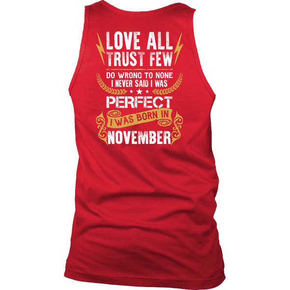 Limited Edition **Love All Trust Few November Back Print** Shirts & Hoodies