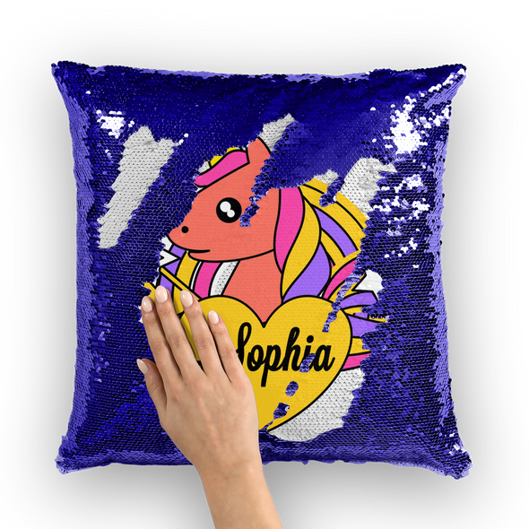 Personalized Custom Unicorn Pillow Sequin