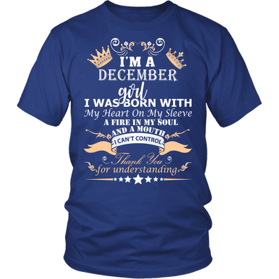 SAVE $10 TODAY (OFFER ENDS SOON) - DECEMBER BORN GIRL FRONT PRINTED***LIMITED EDITION*** SHIRTS