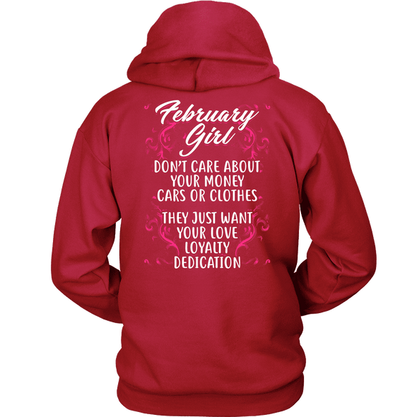 Limited Edition ***February Girl Don't Care About Money Back Print*** Shirts & Hoodies