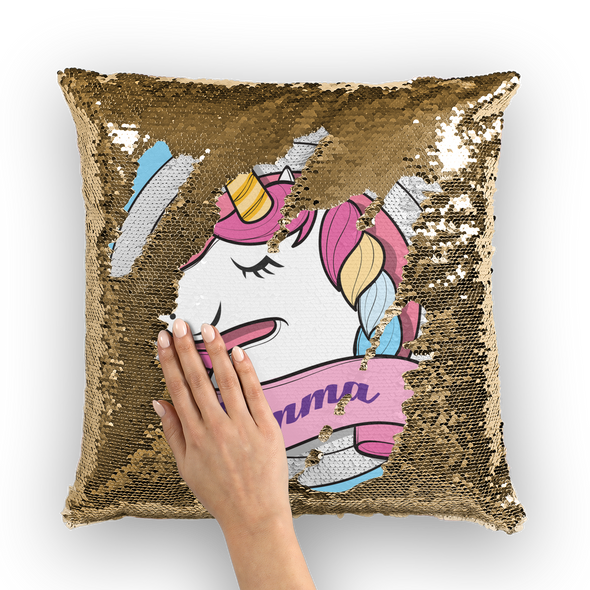 Custom Girl Christmas Gift - Unicorn Flip Pillow