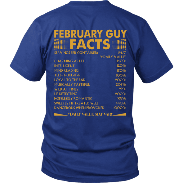 Limited Edition ***February Guy Facts Back Print*** Shirts & Hoodies