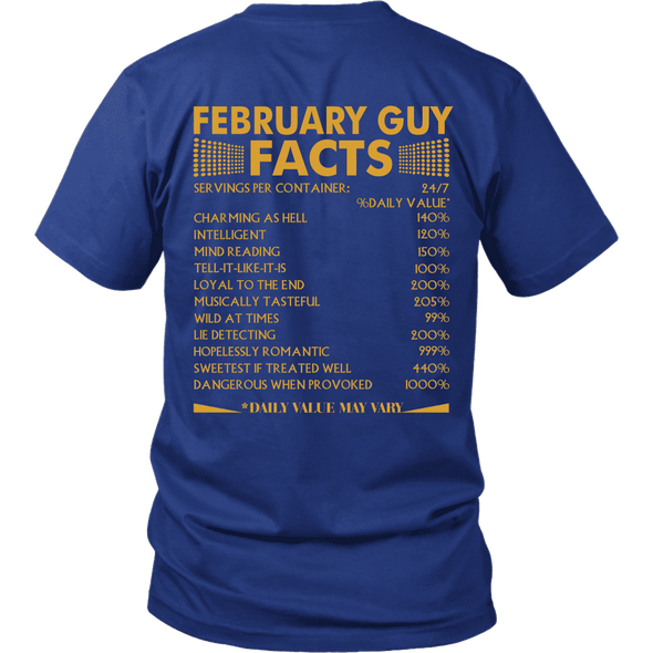 Limited Edition ***February Guy Facts Back Print*** Shirts & Hoodies