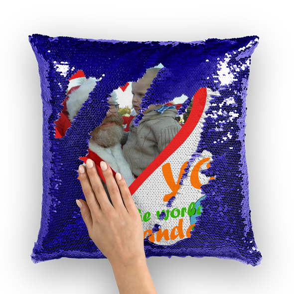 World Best Grandad Sequin Pillow Cushion Cover