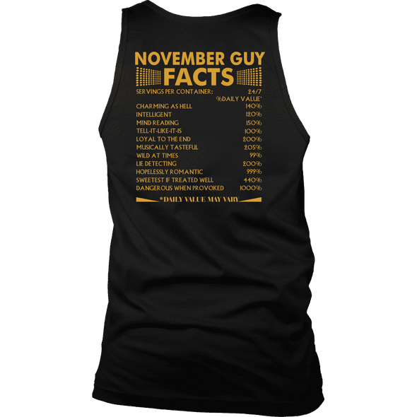 Limited Edition ***November Guy Facts Back Prints *** Shirts & Hoodies