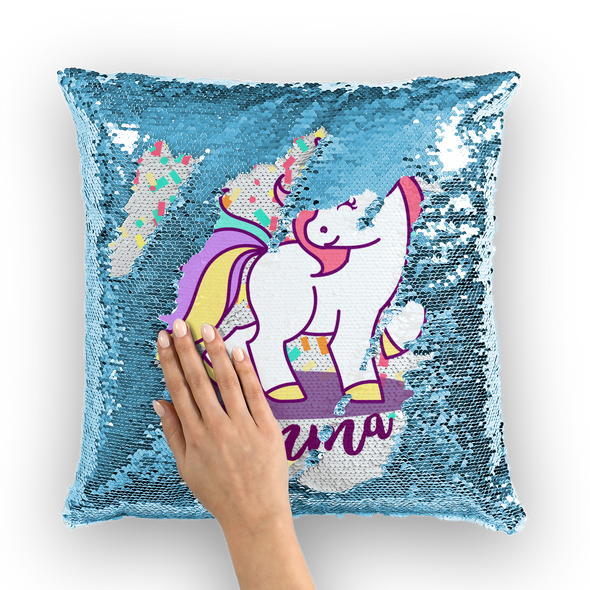 Rainbow Unicorn Reversible Mermaid Magic Sequins Pillow