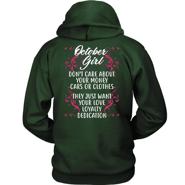 Limited Edition ***October Girl Don't Care About Your Money Back Print*** Shirts & Hoodies