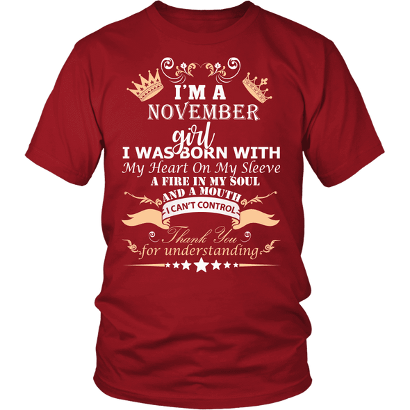 Save $10 Today (Offer Ends Soon) - November Born Girl Printed***Limited Edition*** Shirts