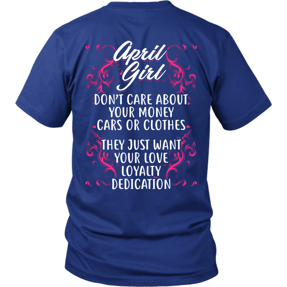 Limited Edition ***April Girl Don't Care About Money Back Print*** Shirts & Hoodies