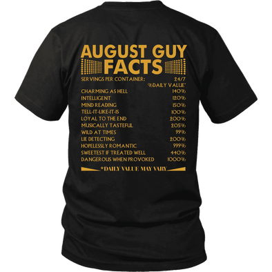 Limited Edition ***August Guy Facts Back Print*** Shirts & Hoodies