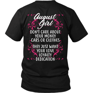 Limited Edition ***August Girl Don't Care About Money Back Print*** Shirts & Hoodies