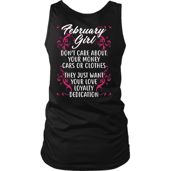 Limited Edition ***February Girl Don't Care About Money Back Print*** Shirts & Hoodies