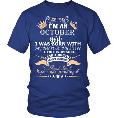 Save $10 Today (Offer Ends Soon) - October Born Girl Front Printed***Limited Edition***Shirts