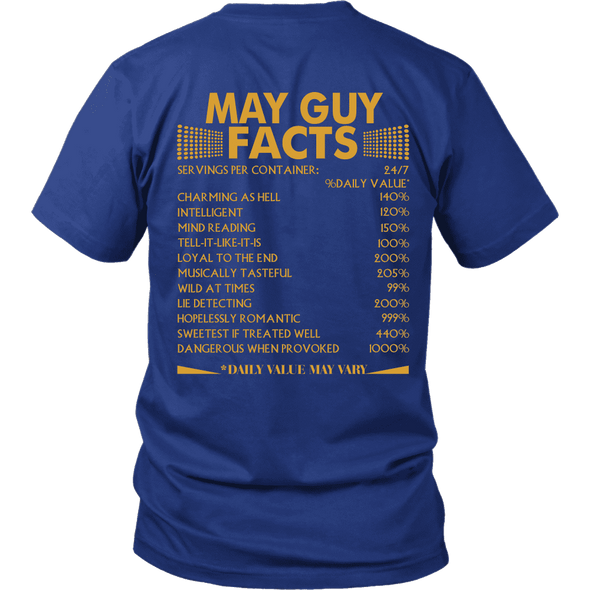 Limited Edition ***May Guy Facts Back Print*** Shirts & Hoodies