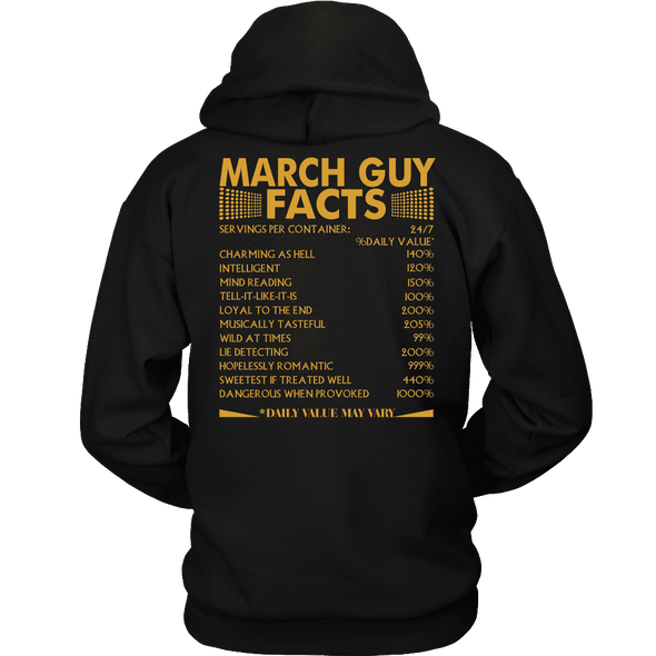 Limited Edition ***March Guy Facts Back Print*** Shirts & Hoodies