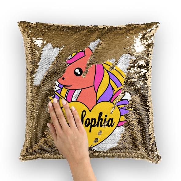 Personalized Custom Unicorn Pillow Sequin