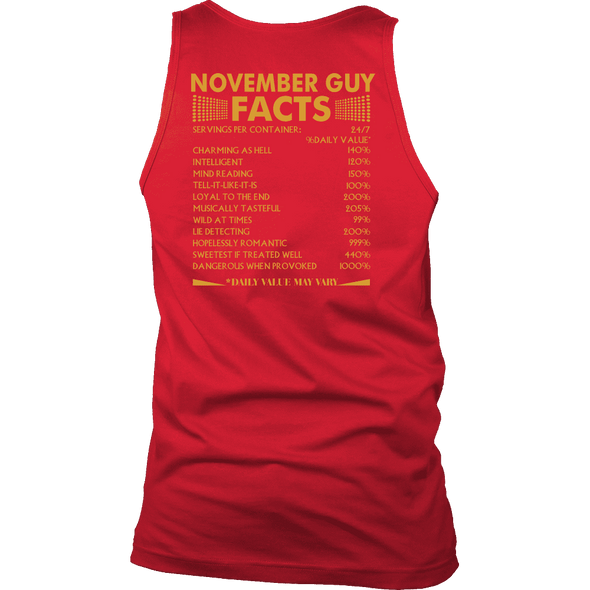Limited Edition ***November Guy Facts Back Prints *** Shirts & Hoodies