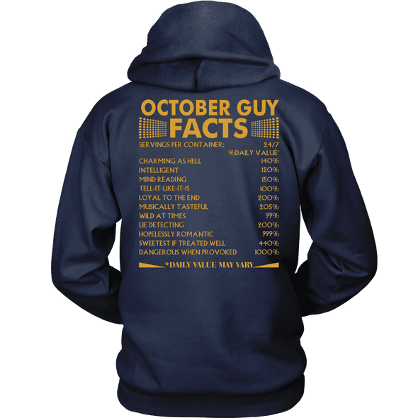 Limited Edition ***October Guy Facts Back Print*** Shirts & Hoodies