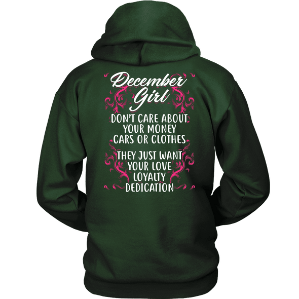Limited Edition ***December Girl Don't Care About Money Back Print*** Shirts & Hoodies