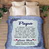 Customized Grandparents Blanket with Grand Kids Names/Grandpa/Grandma/Papa/Auntie