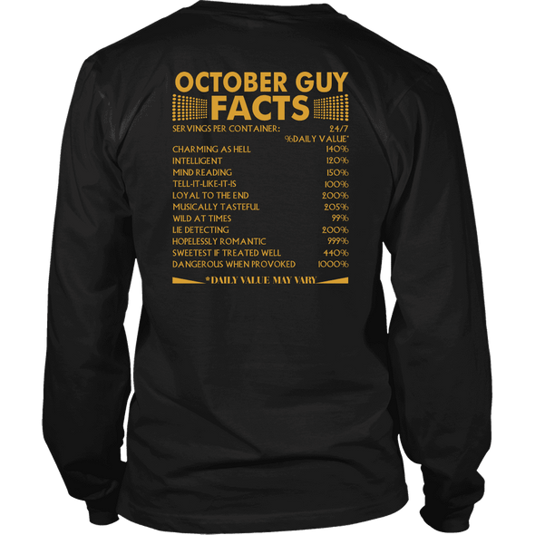 Limited Edition ***October Guy Facts Back Print*** Shirts & Hoodies