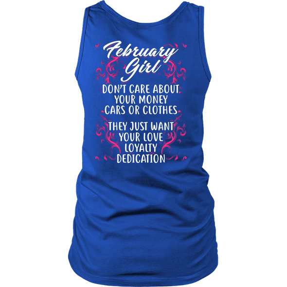 Limited Edition ***February Girl Don't Care About Money Back Print*** Shirts & Hoodies