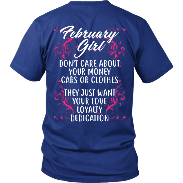 Limited Edition ***February Girl Don't Care About Money Back Print*** Shirts & Hoodies