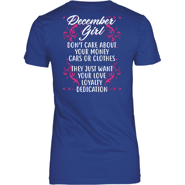 Limited Edition ***December Girl Don't Care About Money Back Print*** Shirts & Hoodies