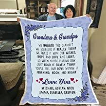 Customized Grandparents Blanket with Grand Kids Names/Grandpa/Grandma/Papa/Auntie