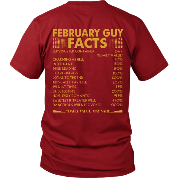 Limited Edition ***February Guy Facts Back Print*** Shirts & Hoodies