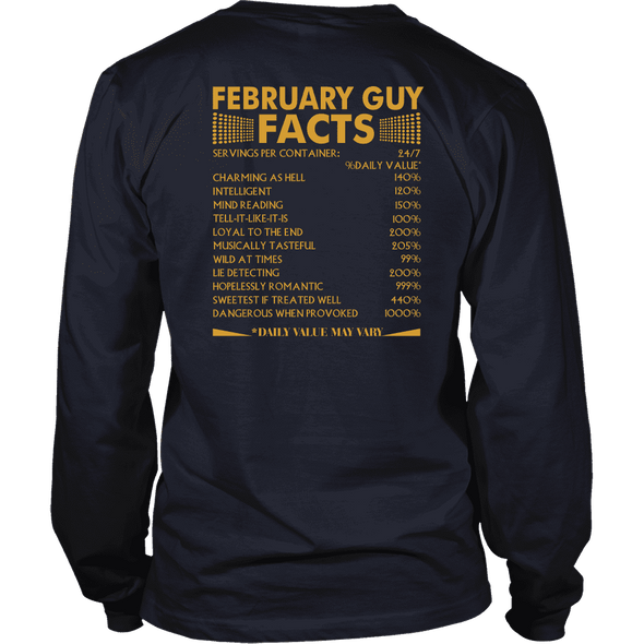 Limited Edition ***February Guy Facts Back Print*** Shirts & Hoodies